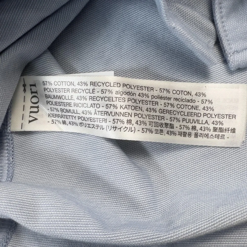 Vuori Shirt Mens M Blue Knit Button-Up Short Sleeve Performance Stretch Cotton